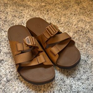 Chaco Tan Slide Sandals with Adjustable Straps
